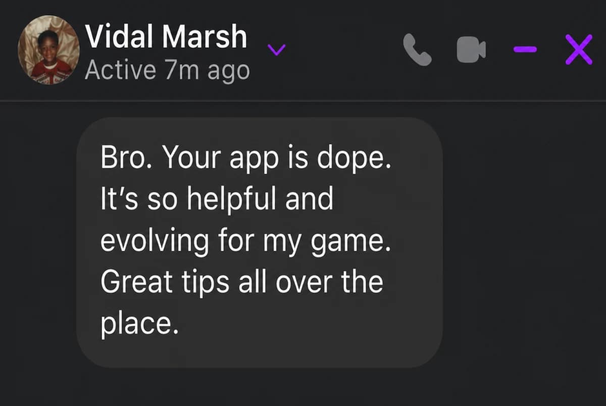 Cropped Messenger conversation with Vidal Marsh, shared with permission