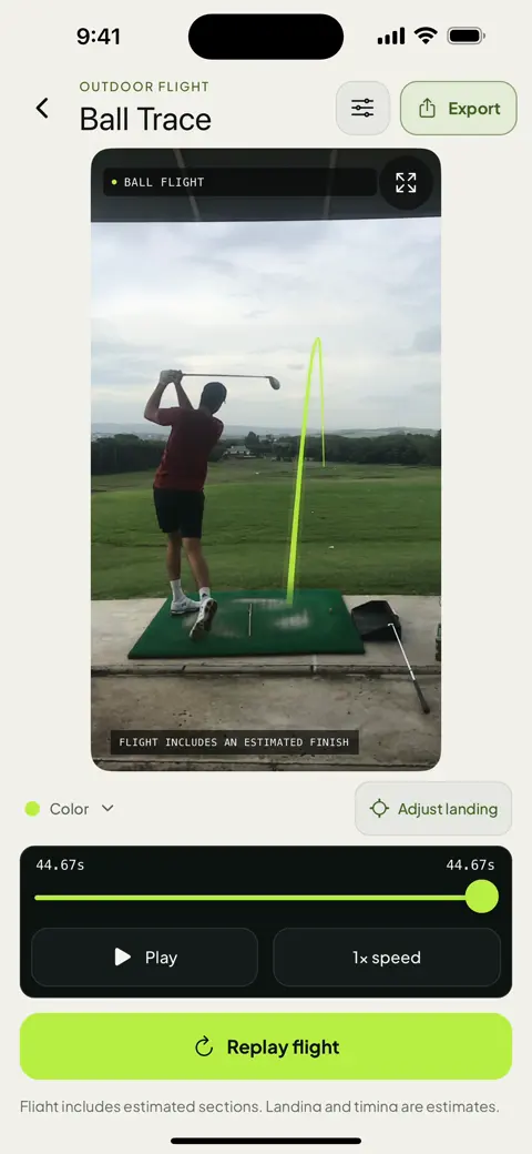 Ball Trace. Complete native app example, including estimated sections.